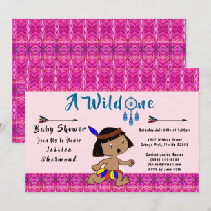 Een Wilde Baby shower stampijlen Abstract roze Kaart