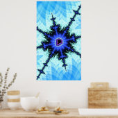 Een wilde barst van Blue Mandelbrot Fractal Abstra Poster (Keuken)