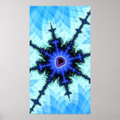 Een wilde barst van Blue Mandelbrot Fractal Abstra Poster (Voorkant)