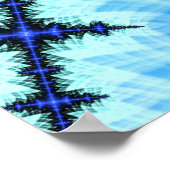 Een wilde barst van Blue Mandelbrot Fractal Abstra Poster (Hoek)