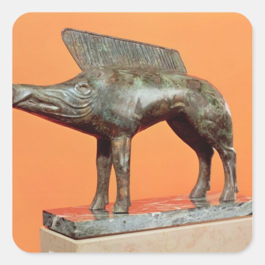 Een wilde beer uit Neuvy-en-Sullias Vierkante Sticker (Voorkant)