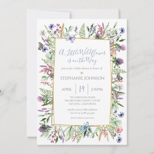 Een wilde bloem is onderweg de Uitnodiging van het (Voorkant)