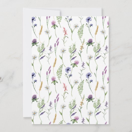 Een wilde bloem is onderweg de Uitnodiging van het (Achterkant)