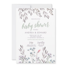 Een Wilde Bloemen Baby Shower Uitnodiging