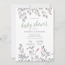Een Wilde Bloemen Baby Shower Uitnodiging