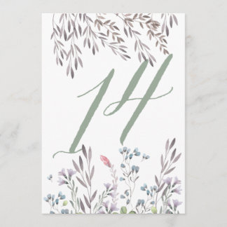 Een Wilde Bloemen Bruidstafel Nr. 14 Dubbelzijdig Kaart