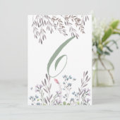 Een Wilde Bloemen Bruiloftstafel Nr. 6 Dubbelzijdi Kaart (Staand voorkant)