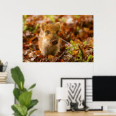 Een Wilde Boar Piglet Sus Scrofa in de herfst Leav Poster (Thuiskantoor)