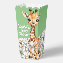 Een wilde een Baby shower popcorn Bedankdoosjes