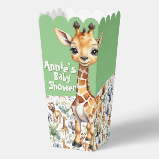 Een wilde een Baby shower popcorn Bedankdoosjes