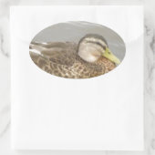 Een wilde eend zwemmen ovale sticker (Tas)