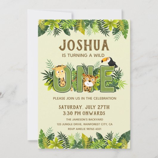 Een wilde | Eerste verjaardag Kaart (Voorkant)