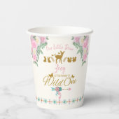 Een Wilde - Eerste Verjaardag  Papieren Bekers (Achterkant)