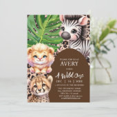 Een wilde eerste verjaardag uitnodigingen (Staand voorkant)