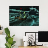 Een Wilde en Stormy Zee afdrukken Poster (Thuiskantoor)