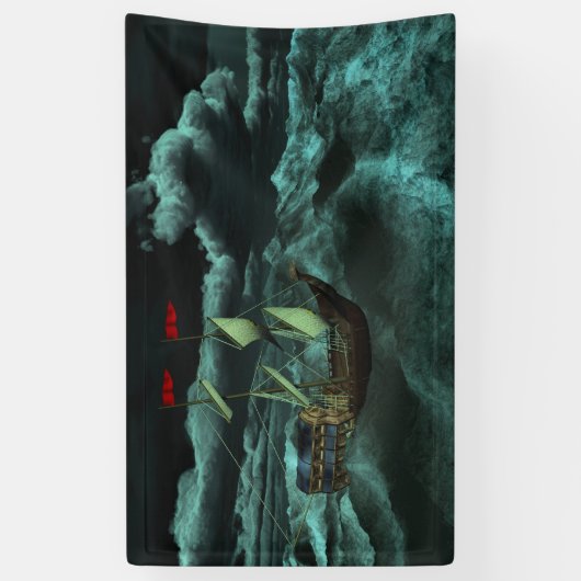 Een Wilde en Stormy Zee Banner (Verticaal)