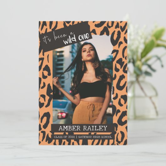 Een wilde, foto Afstuderen aankondiging (Staand voorkant)