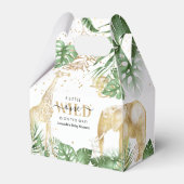 Een wilde is onderweg. Safari Baby shower Bedankdoosjes (Voorkant Zijde)