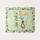 Een wilde is op de weg Baby shower achtergrond Wandkleed (Voorkant (horizontaal))
