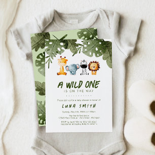 Een wilde is op de weg naar Safari Dier Baby showe Kaart