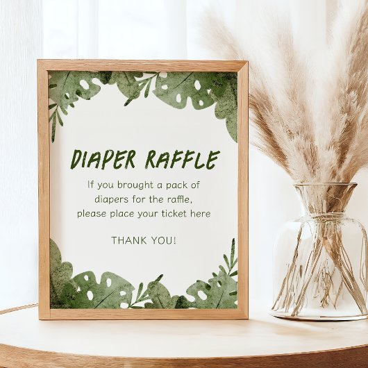 Een wilde is op de weg Safari Baby luier Raffle Poster