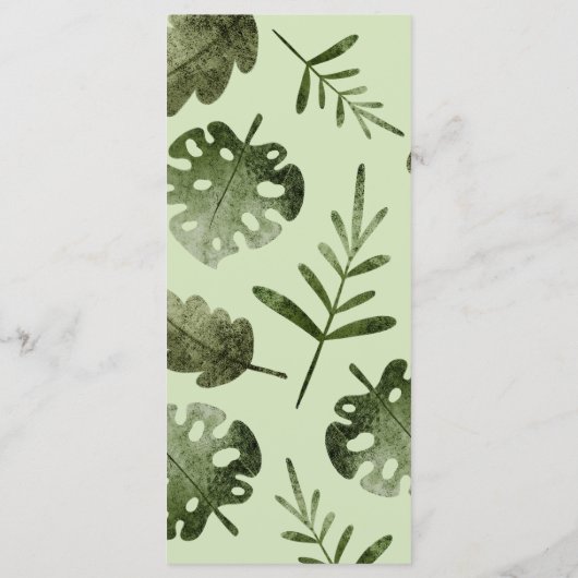 Een wilde is op de weg Safari Baby shower menu (Achterkant)