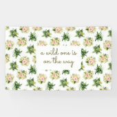 Een wilde is op de Weg - Tropisch Baby shower Spandoek (Horizontaal)