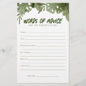 Een wilde is op weg naar Safari Baby Advice Kaart (Voorkant)