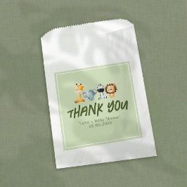 Een wilde is op weg naar Safari Baby shower Bedankzakje