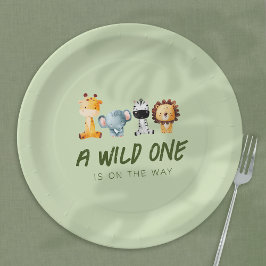 Een wilde is op weg naar Safari Baby shower Papieren Bordje