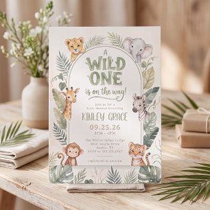 Een Wilde Komt Op Weg Baby Shower Kaart