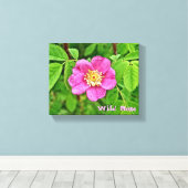 Eén wilde Roos Canvas Afdruk (Insitu (Houten vloer))