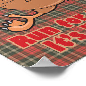 een wilde vlucht voor een grappige kalkoen poster (Hoek)