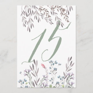 Een Wildflower Bruidstafel No. 15 Dubbelzijdig Kaart