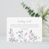 Een Wildflower bruiloft die goed wenst Informatiekaartje (Staand voorkant)