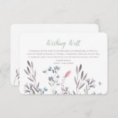 Een Wildflower bruiloft die goed wenst Informatiekaartje (Voorkant / Achterkant)