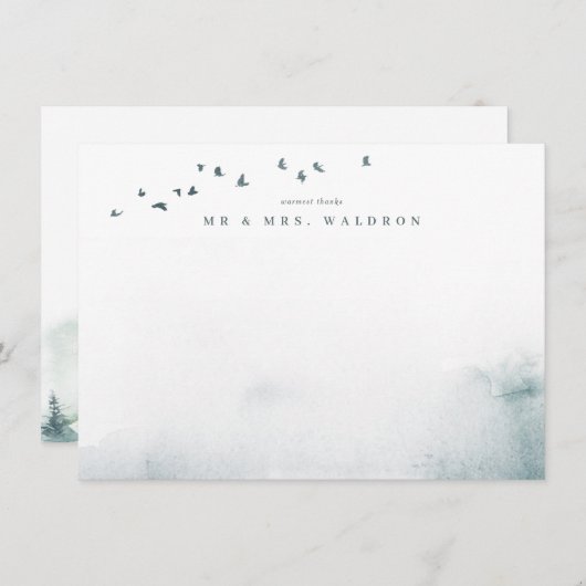 Een Wildflower bruiloft flat dank u kaart (Voorkant / Achterkant)