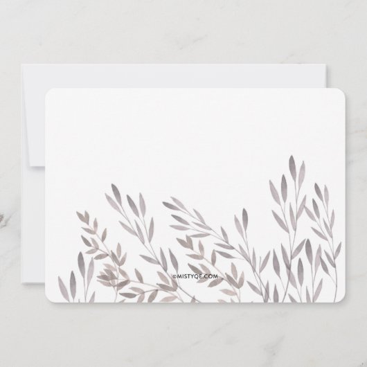 Een Wildflower bruiloft flat dank u kaart (Achterkant)