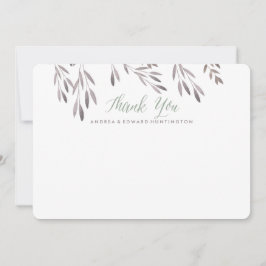 Een Wildflower bruiloft flat dank u kaart