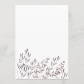 Een Wildflower bruiloft menu (Achterkant)