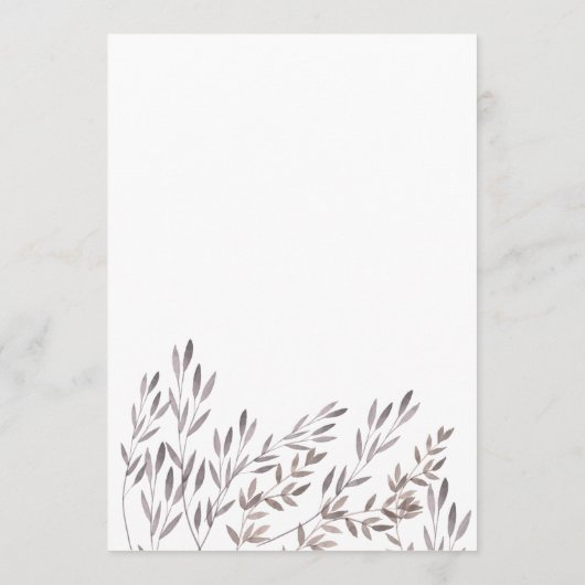 Een Wildflower bruiloft menu (Achterkant)