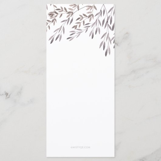 Een Wildflower bruiloft programma Programmakaart (Achterkant)