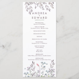 Een Wildflower bruiloft programma Programmakaart