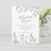 Een Wildflower bruiloft repetitie diner uitnodigin Kaart (Staand voorkant)