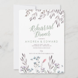 Een Wildflower bruiloft repetitie diner uitnodigin Kaart