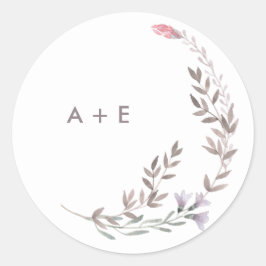 Een Wildflower bruiloft Ronde Sticker