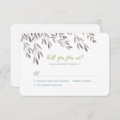 Een Wildflower bruiloft RSVP voor Jerrah (Voorkant / Achterkant)