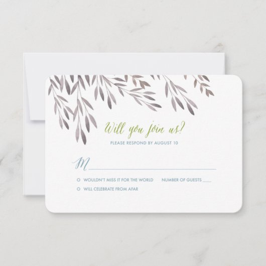 Een Wildflower bruiloft RSVP voor Jerrah Kaartje (Voorkant)