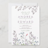 Een Wildflower bruiloft v2 Kaart (Voorkant)