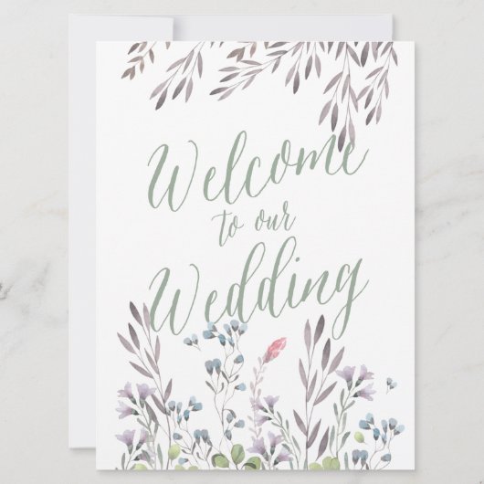 Een Wildflower bruiloft - Welkomstbord Kaart (Achterkant)